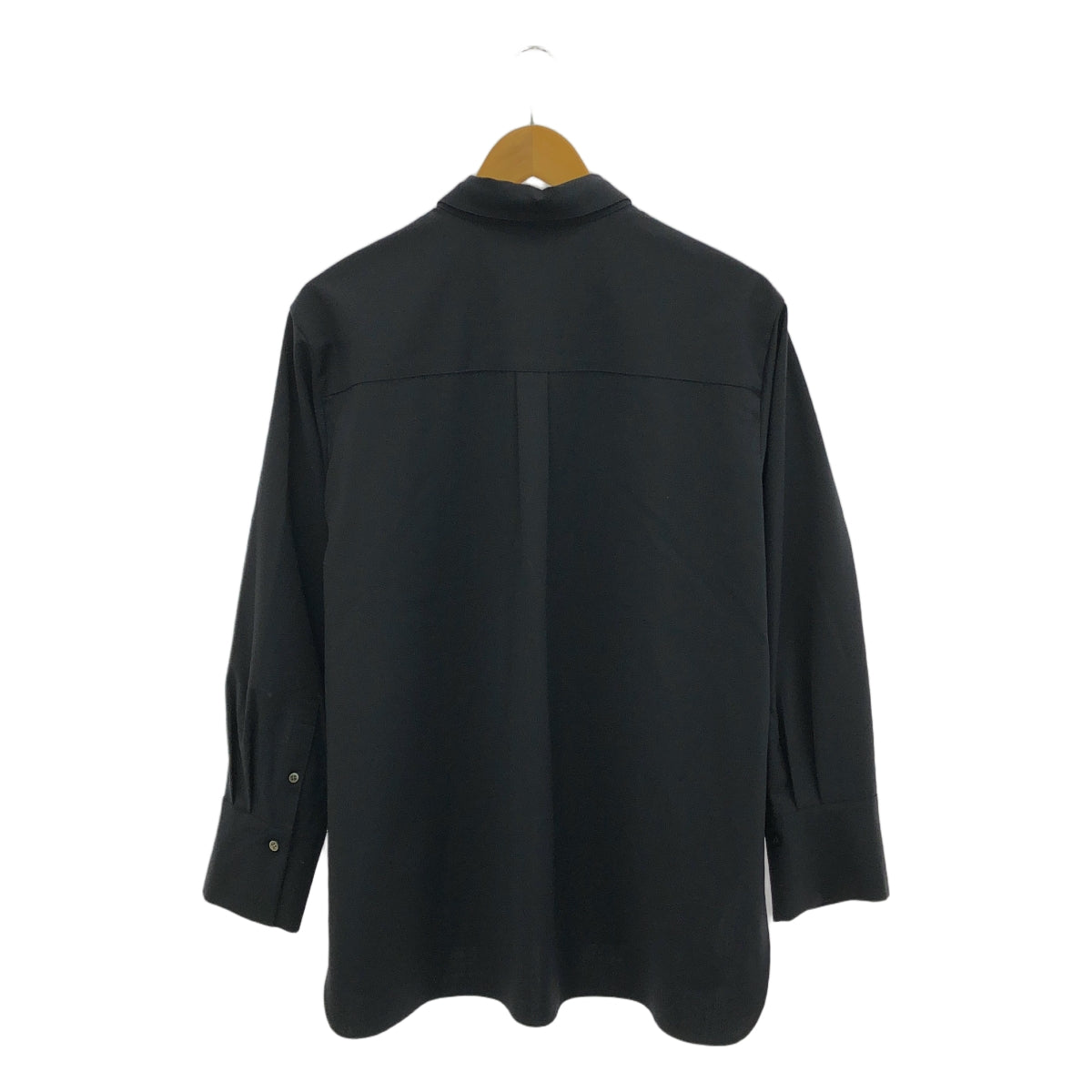 【美品】 ebure / エブール | 2024AW | ブルーム オーバーシャツ ブラウス / 襟着脱可 | 38 | ブラック | レディース