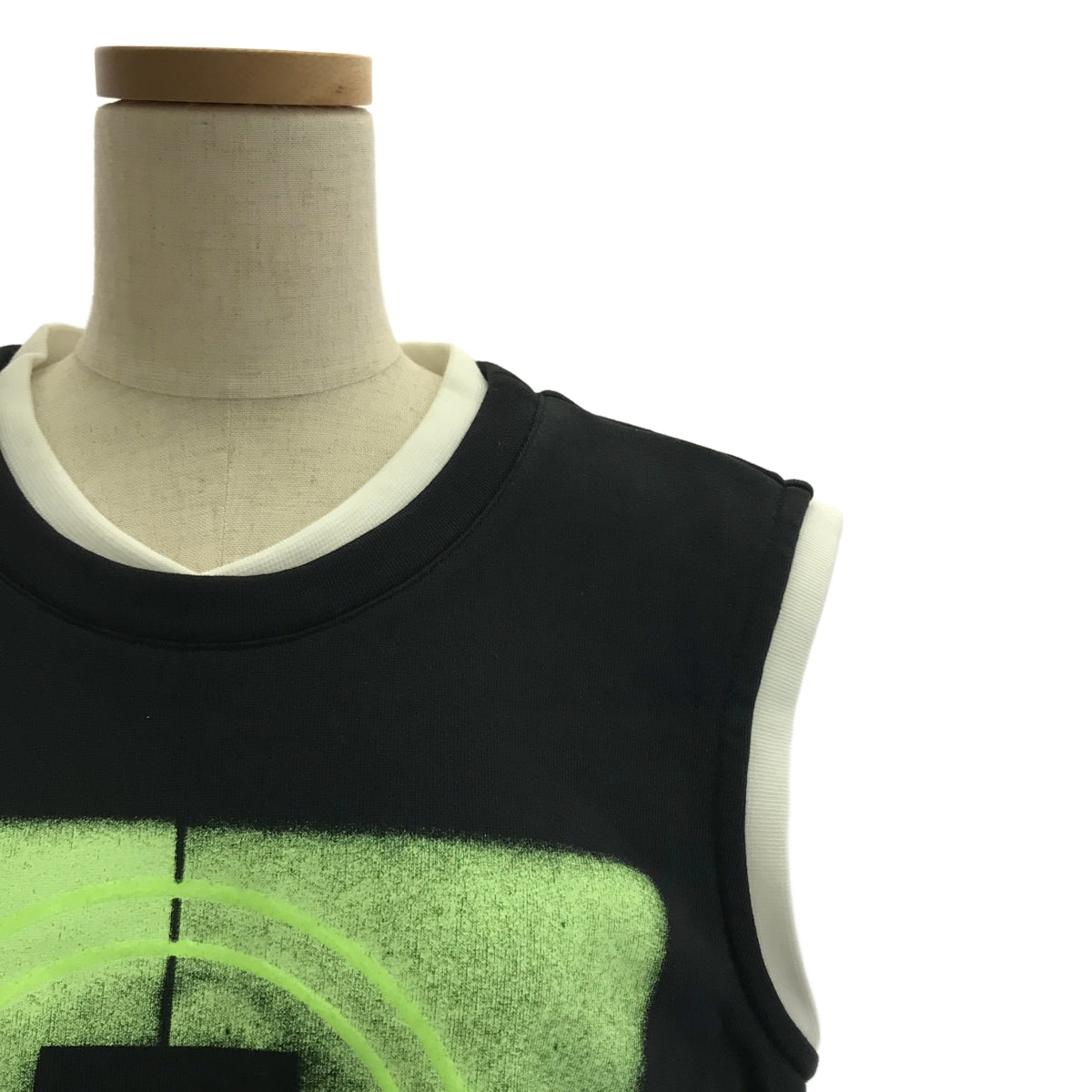 CHANEL | Coco Mark Numbering Layered Rib Sweat Tank Top Cut and Sew | 36 | Women's