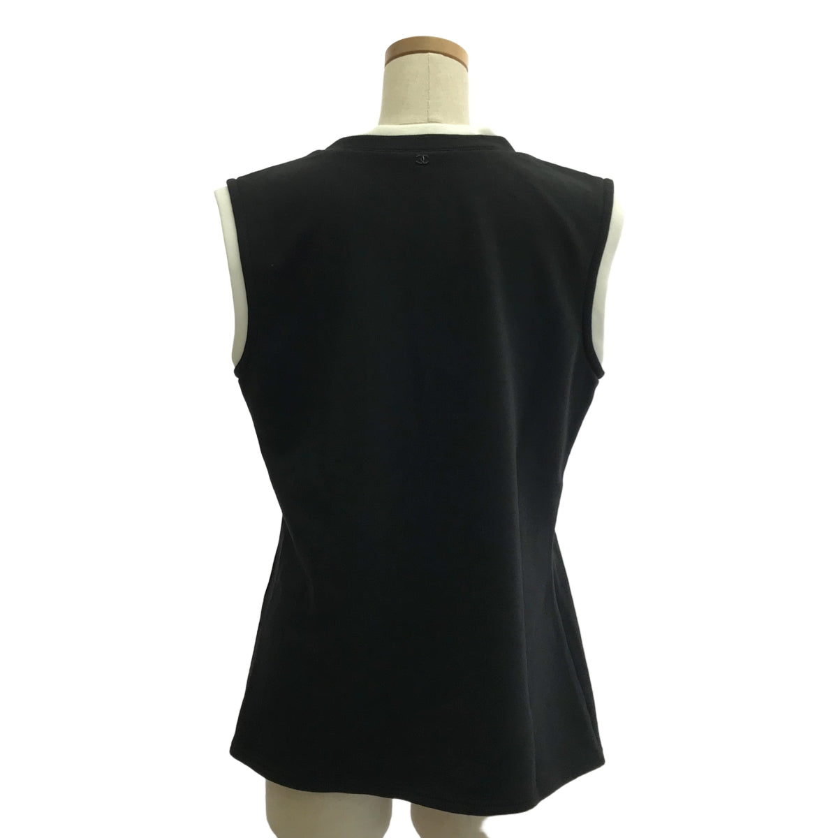 CHANEL | Coco Mark Numbering Layered Rib Sweat Tank Top Cut and Sew | 36 | Women's