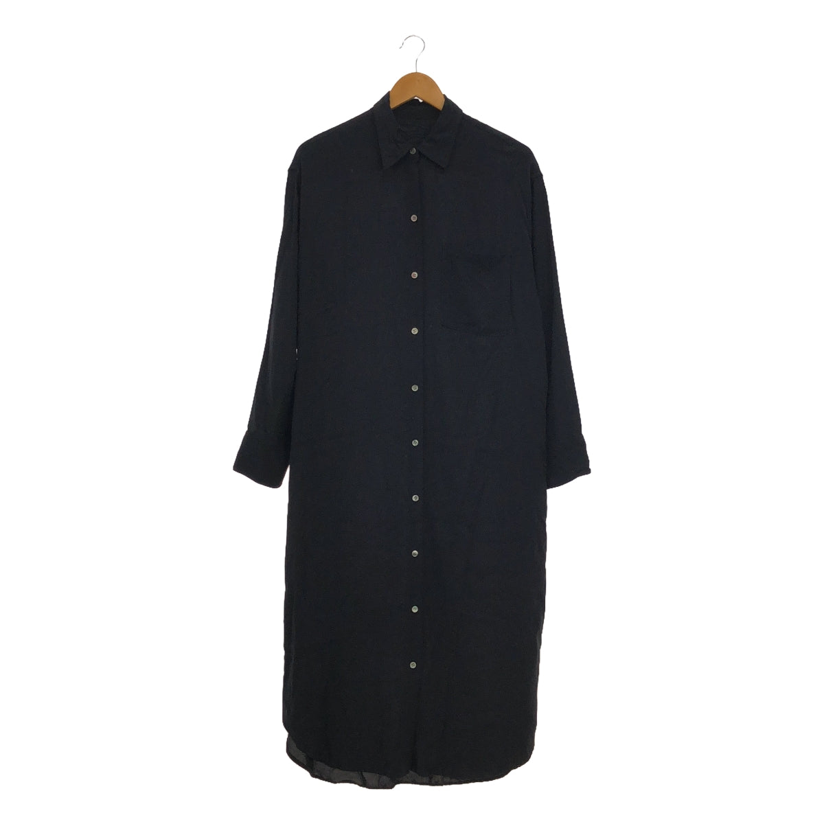L'Appartement / 아파르트몬 | 2024SS | LONG SHIRT ONEPIECE 큐플러 혼합 롱 셔츠 원피스 | F | 블랙 | 여성