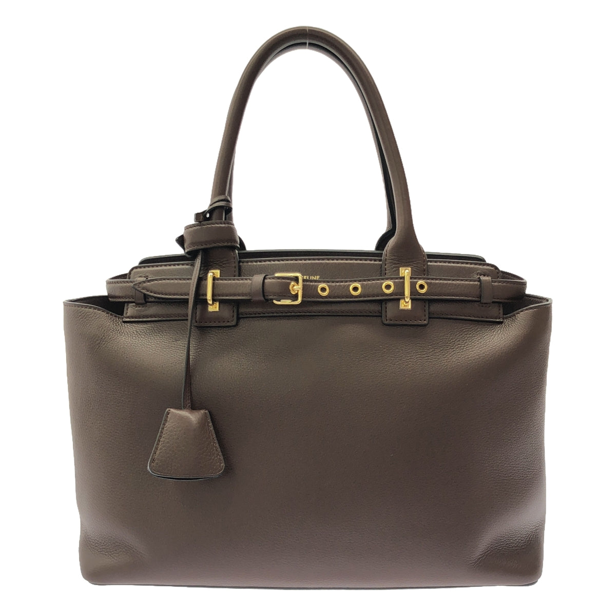 【美品】 CELINE / セリーヌ | コンティ サプルカーフスキン チェスナット バッグ | ダークブラウン | レディース