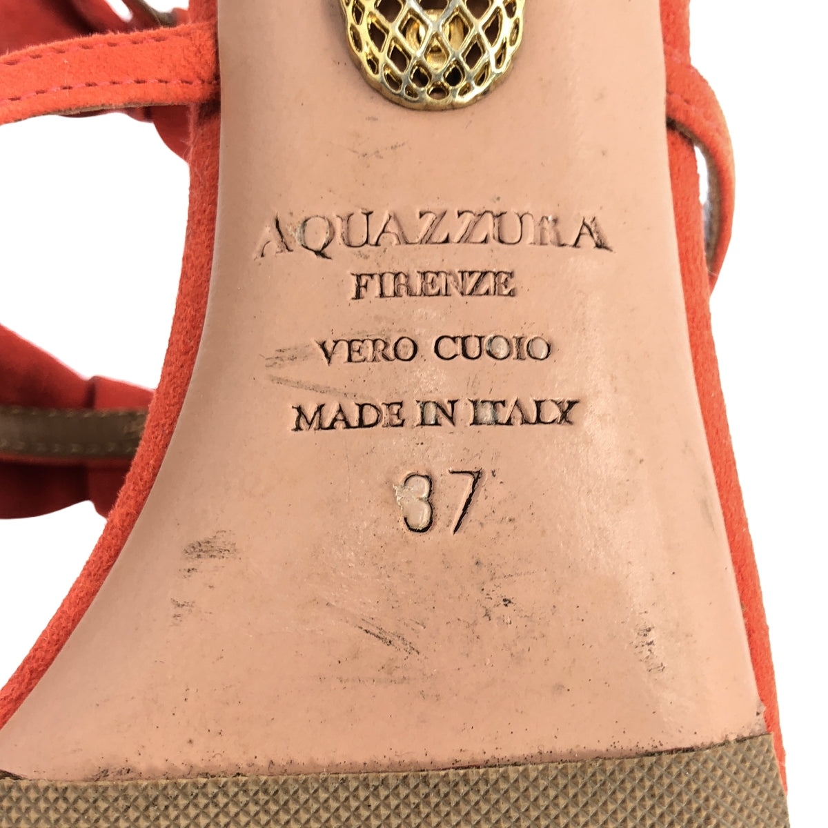 AQUAZZURA | Suede leather ribbon ankle strap sandals | 37 | Women's