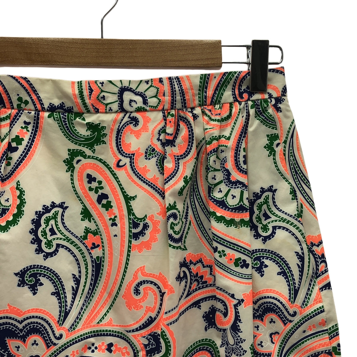 JIL SANDER | Cotton Paisley Tuck Skirt | Size 38 | Women's