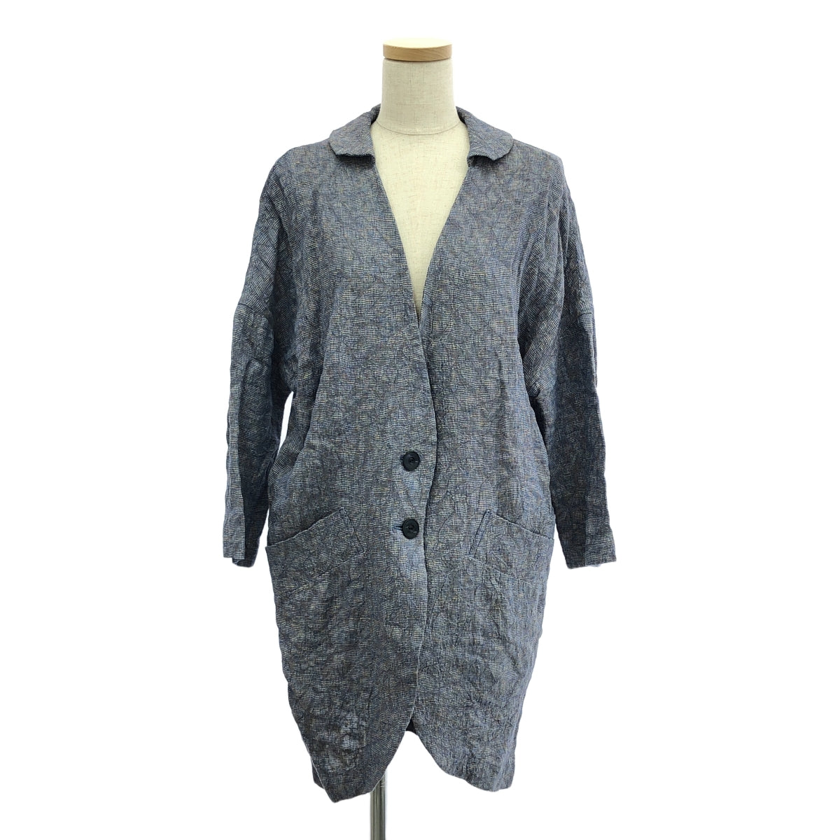 mina perhonen / mina perhonen | 2012ss | shimmer / linen round collar coat | 38 | women's