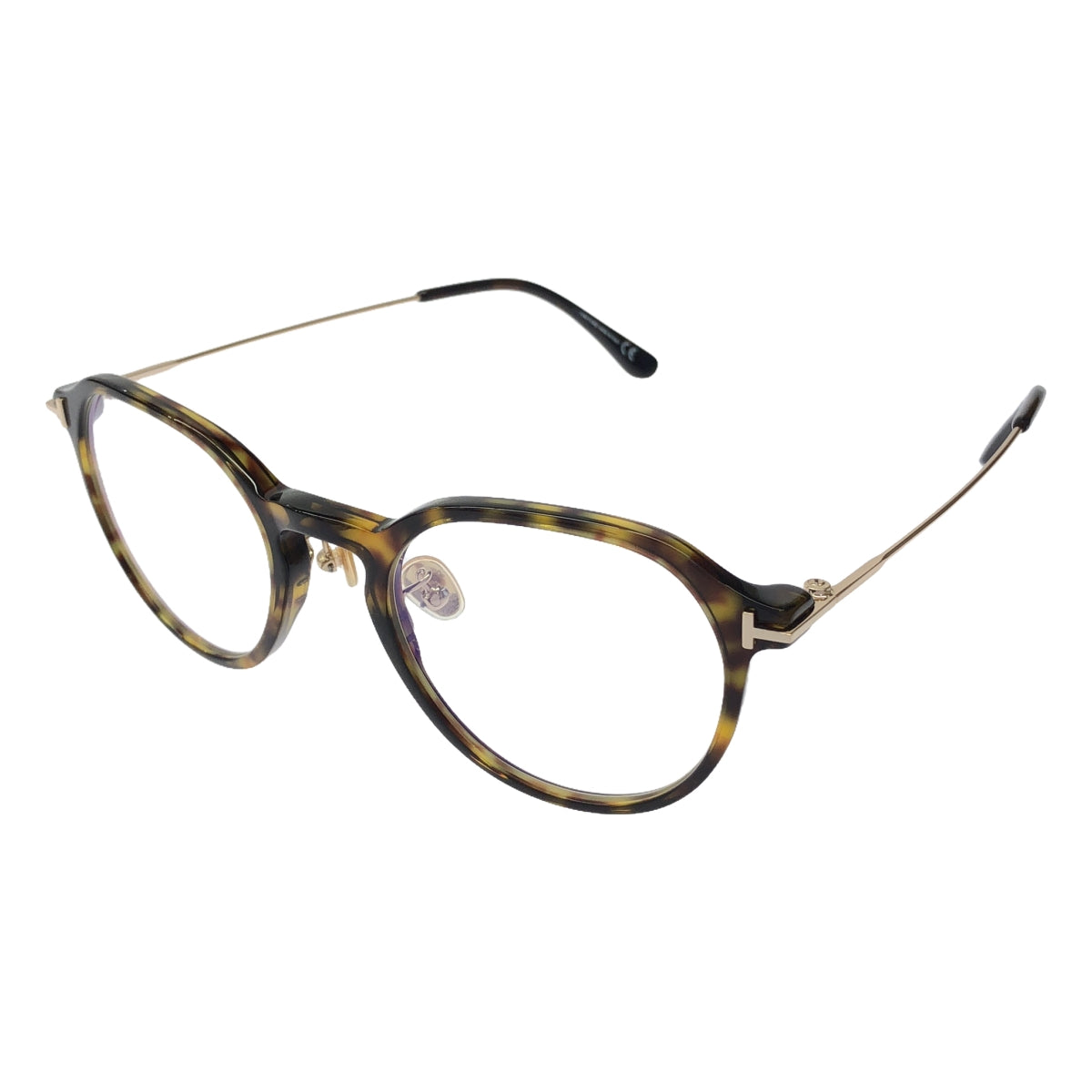 【美品】 TOM FORD / トムフォード | クラウンパント べっ甲 メガネ | 145 | べっ甲 / ゴールド