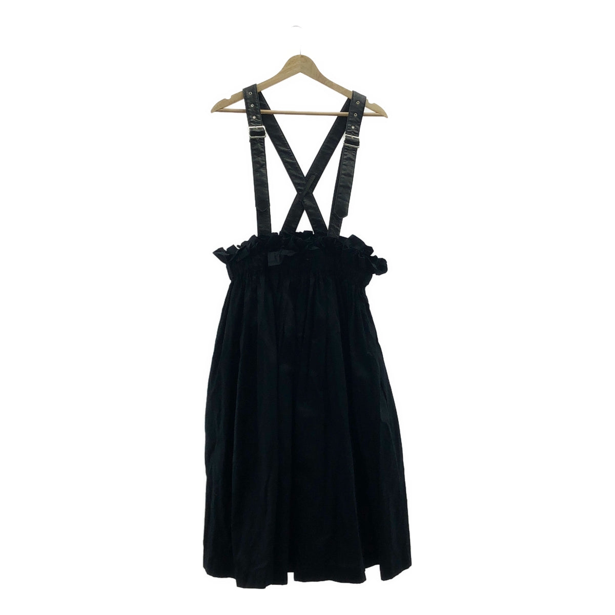 noir kei ninomiya / ノイルキイノウエニミューズ | 2020SS | 不同材質切換仿皮褶皺寬帶裙裙 |