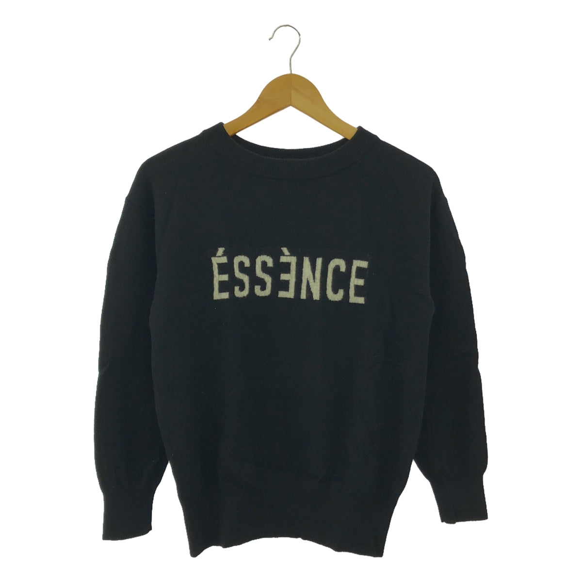 一塵不染 | ESSENCE 標誌針織 | F |黑色 |女性的