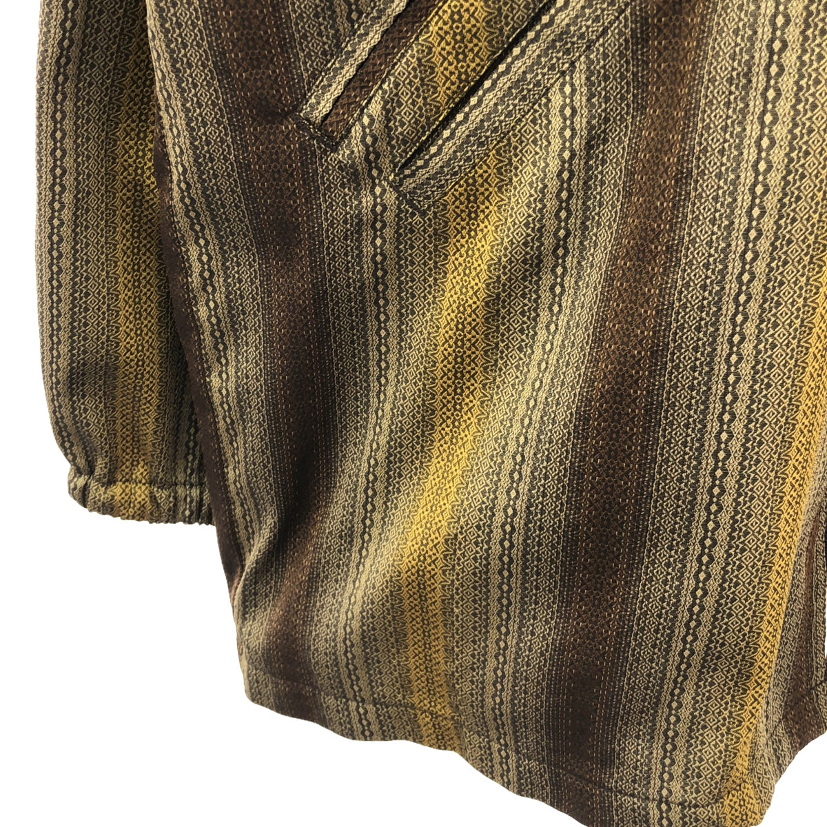 【미품】 Needles / 니들스 | Hooded Sur Coat / 자카드 푸드 코트 / 총 안감 | S | 옐로우/브라운계 | 남성