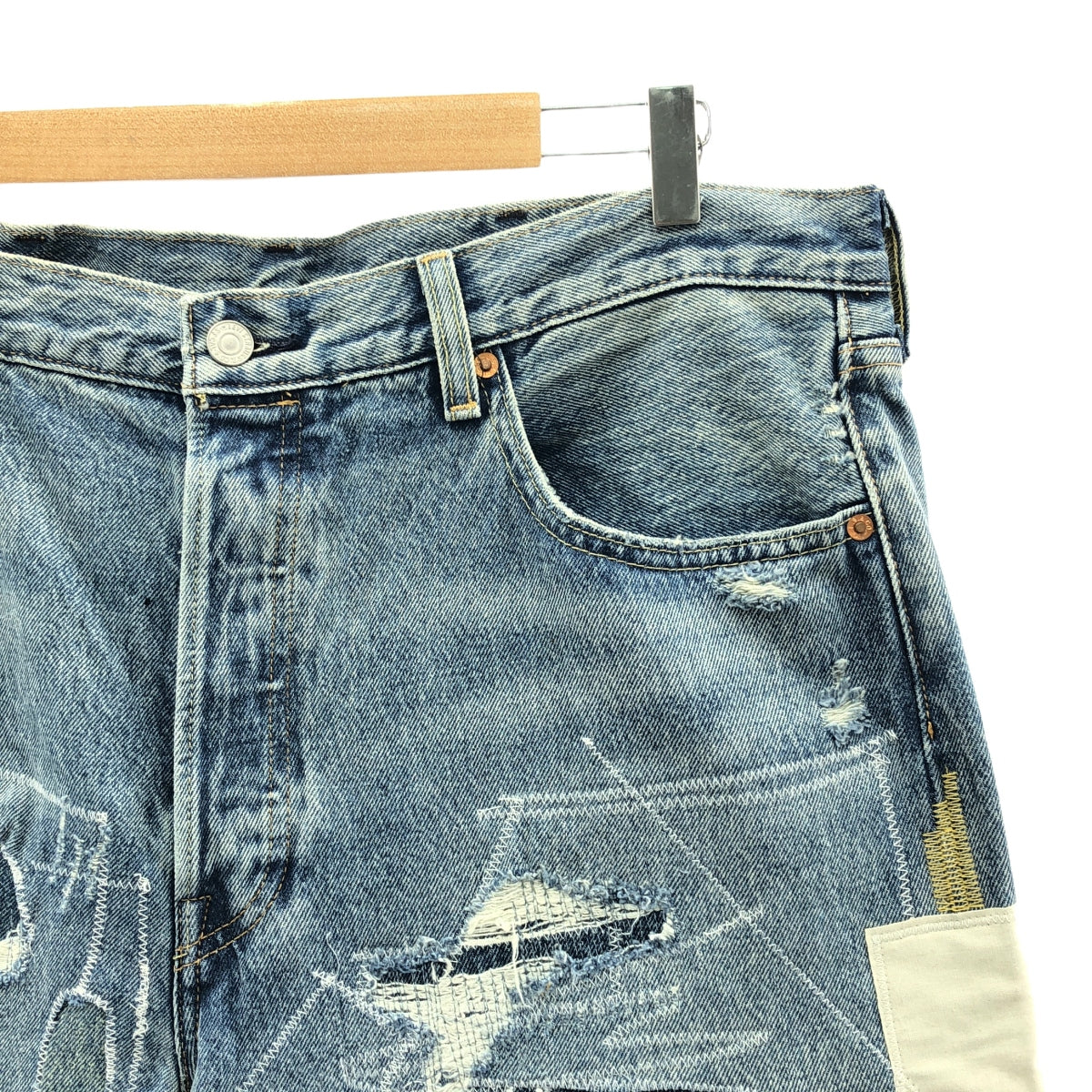 Levi's | 2025SS | 501 LEVI'S ORIGINAL EMP Distressed Patchwork Denim Pants | W38 L32 | Men's