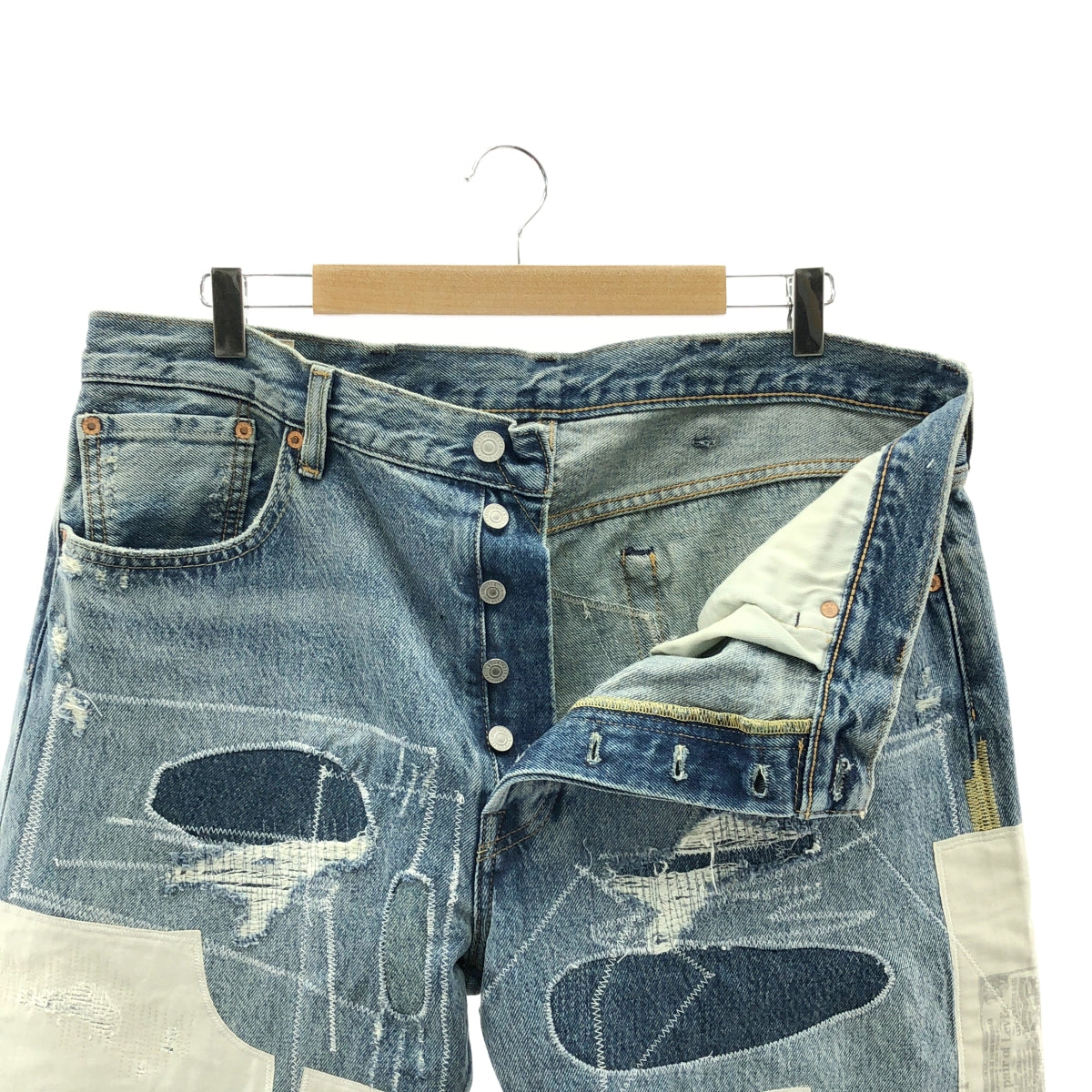Levi's | 2025SS | 501 LEVI'S ORIGINAL EMP Distressed Patchwork Denim Pants | W38 L32 | Men's