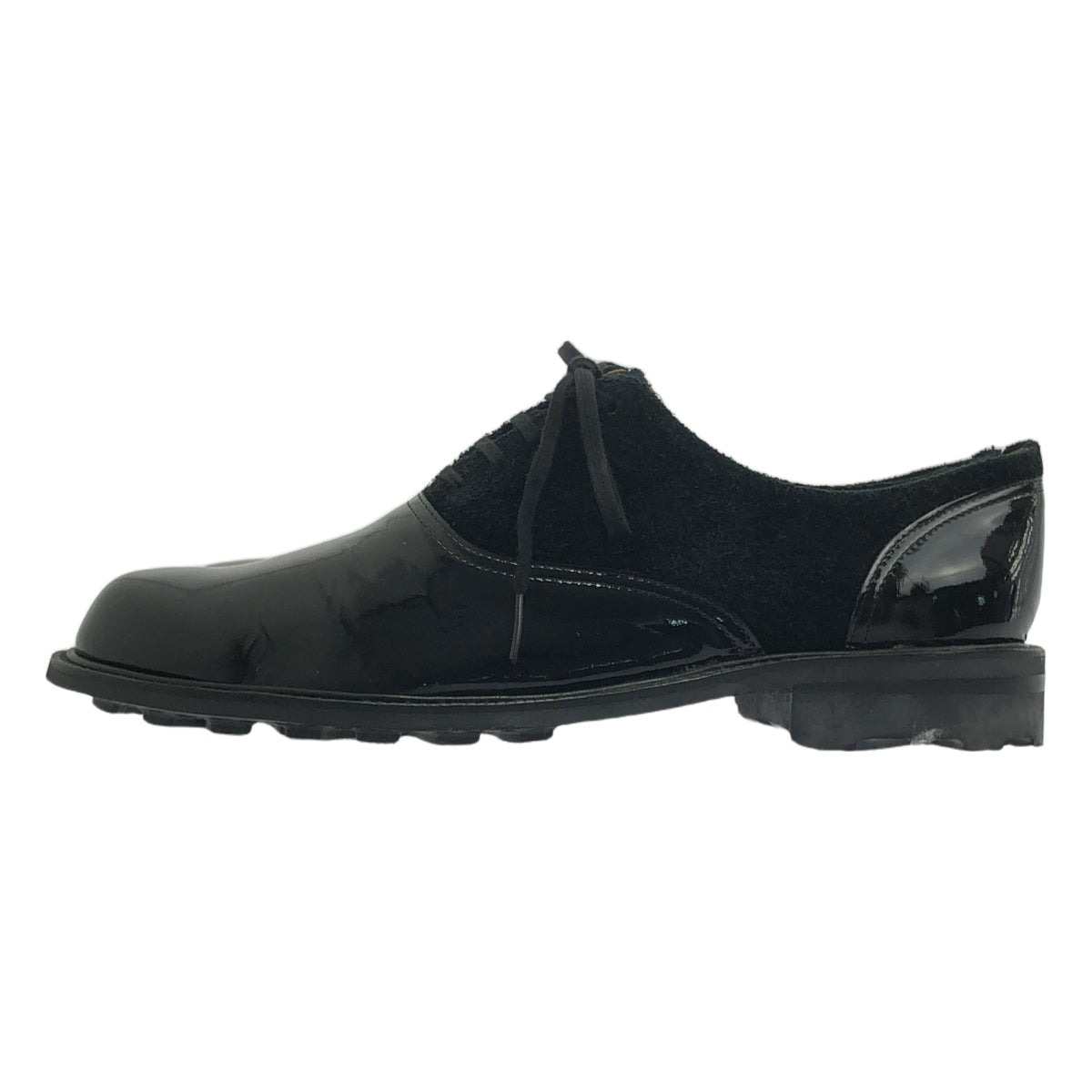 COMME des GARCONS HOMME | 90s Tanaka Homme suede and patent leather saddle shoes | Size 26 | Men's