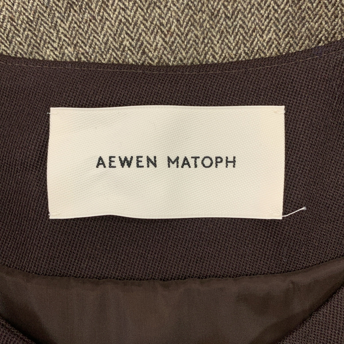 AEWEN MATOPH / イウエンマトフ | ヘリンボーン ツイード ショートスリーブ チュニック | F | レディース