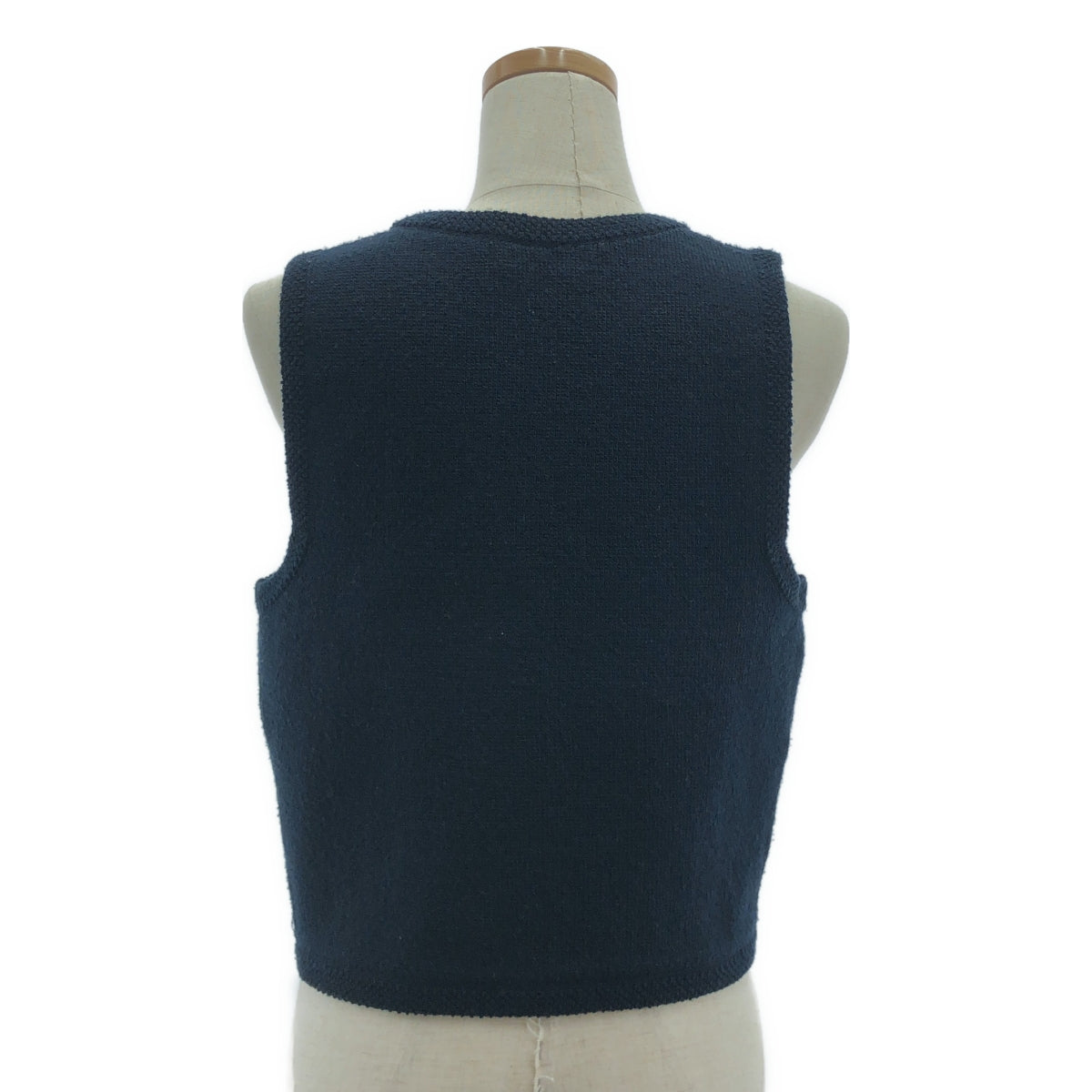 CELINE / セリーヌ | CROPPED VEST IN WOOL クロップド ベスト ジレ | M | ネイビー | レディース