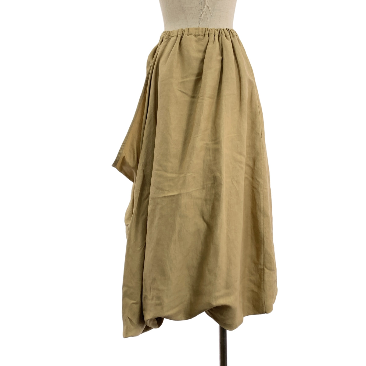 CELINE / セリーヌ | by Phoebe Philo フィービー / リネン混 ドレープ イージースカート | 34 | ベージュ | レディース