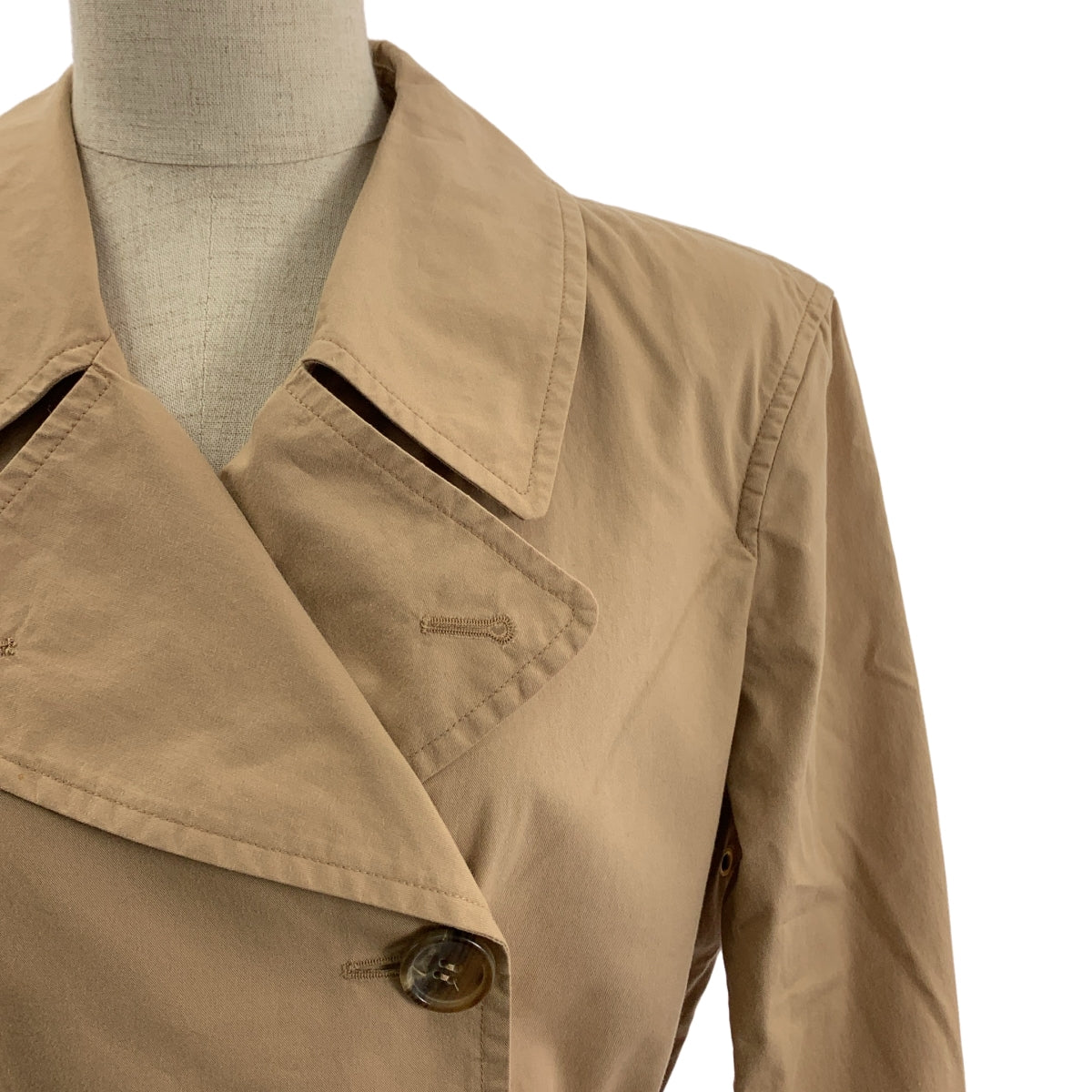 CELINE / セリーヌ | フィービー期 ロゴボタン ベルテッド ダブル コート | 36 | ベージュ | レディース