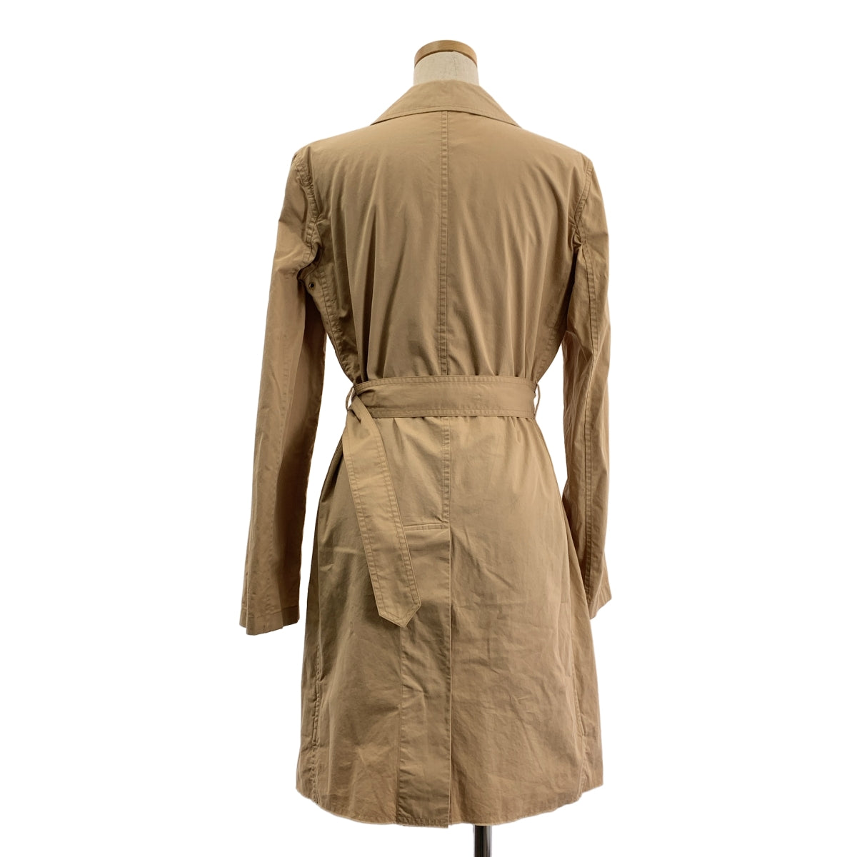 CELINE / セリーヌ | フィービー期 ロゴボタン ベルテッド ダブル コート | 36 | ベージュ | レディース