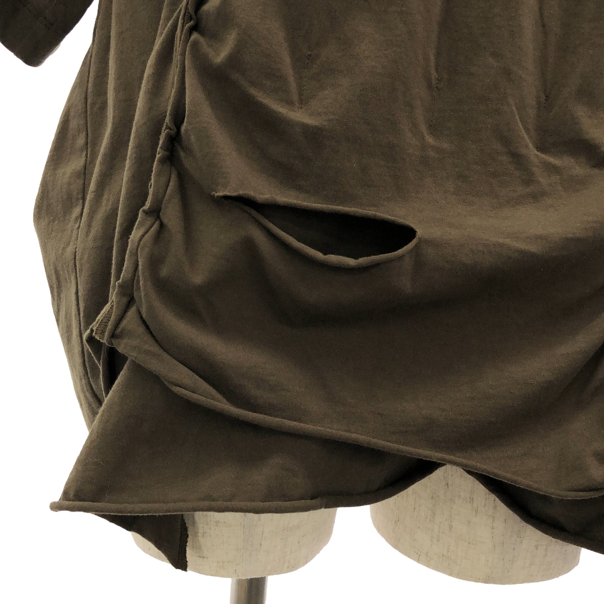ziggy chen / ジギーチェン | 2024SS | Draped Cotton T-shirt / インサイドアウト レイヤード オーバー Tシャツ カットソー | 46 | メンズ