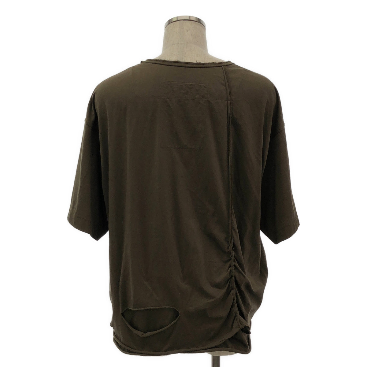 ziggy chen / ジギーチェン | 2024SS | Draped Cotton T-shirt / インサイドアウト レイヤード オーバー Tシャツ カットソー | 46 | メンズ