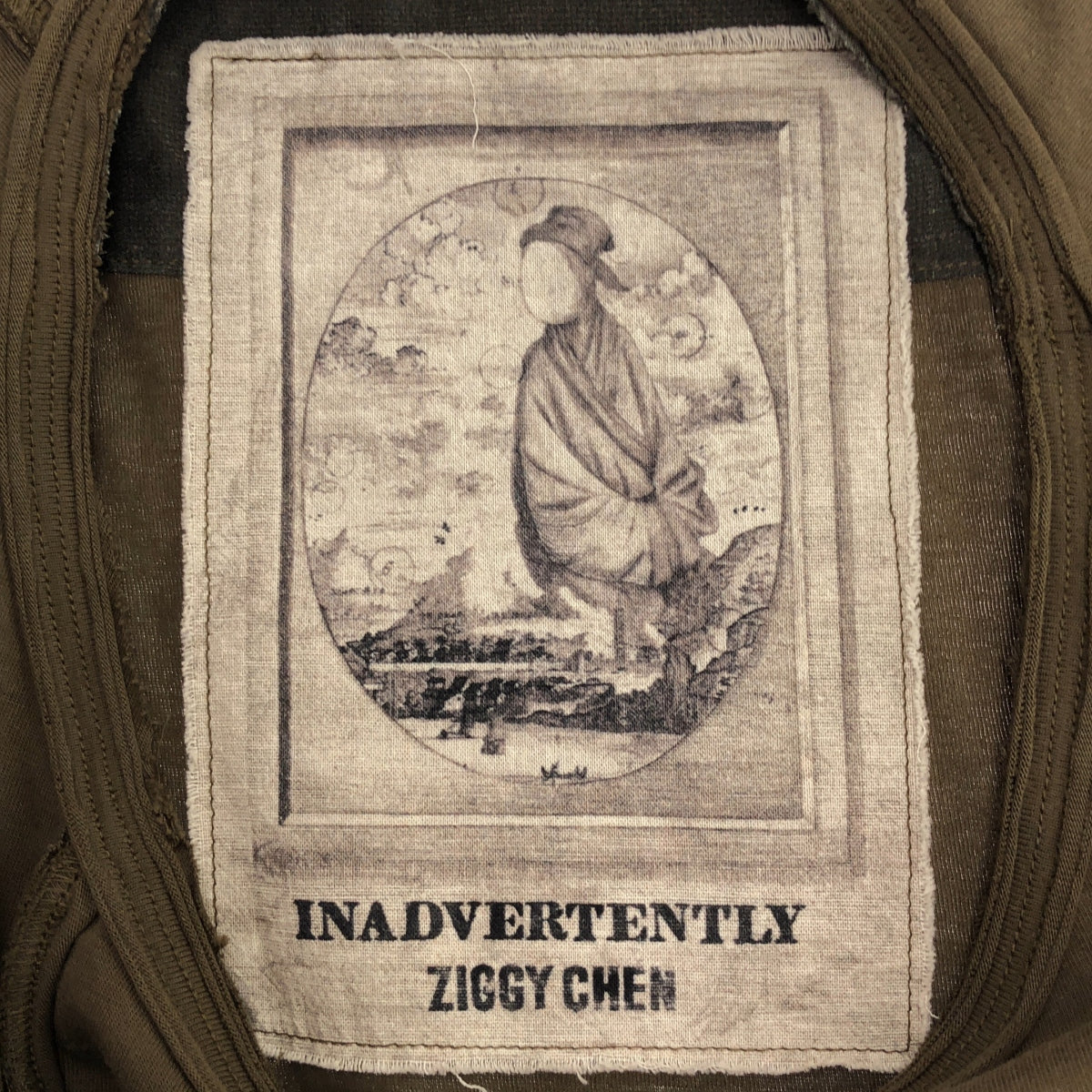 ziggy chen / ジギーチェン | 2024SS | Draped Cotton T-shirt / インサイドアウト レイヤード オーバー Tシャツ カットソー | 46 | メンズ