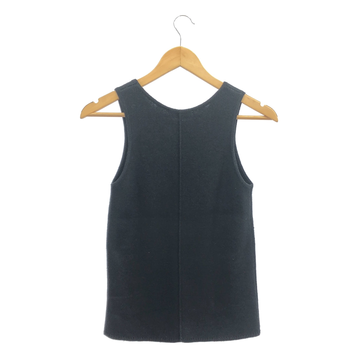 【미품】 Plage / 플라주 | 2023SS | 실크 리넨 아메스리 니트 탑스 | F | 블랙 | 여성