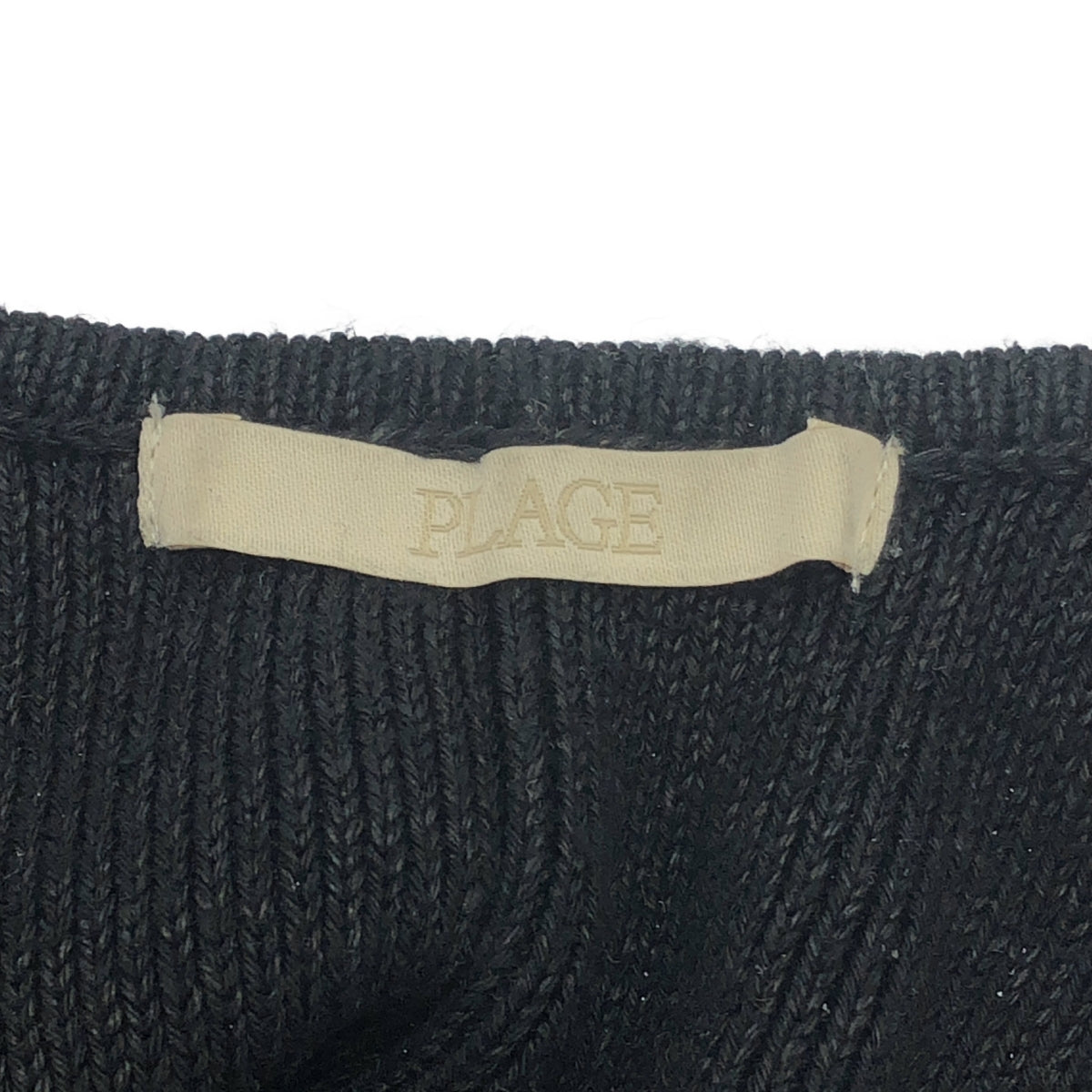【미품】 Plage / 플라주 | 2023SS | 실크 리넨 아메스리 니트 탑스 | F | 블랙 | 여성