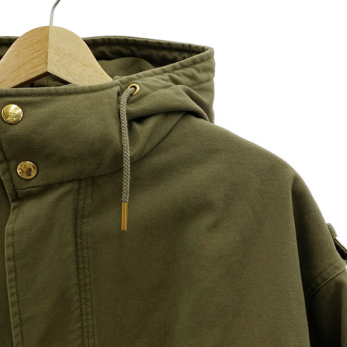 CELINE / セリーヌ | by Hedi Slimane エディ期 / コットン×ポリエステル 中綿ジャケット | 34 | カーキ | レディース
