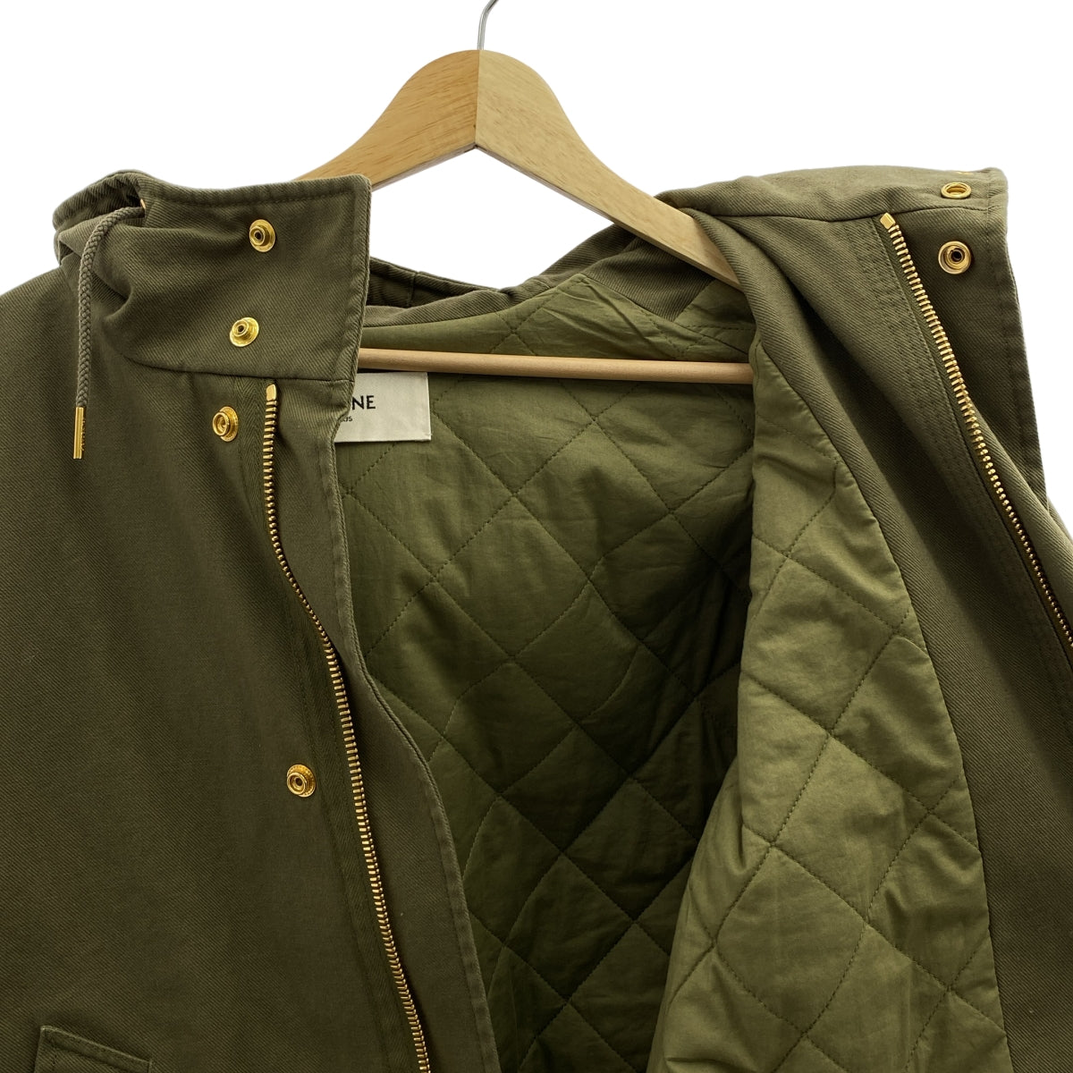 CELINE / セリーヌ | by Hedi Slimane エディ期 / コットン×ポリエステル 中綿ジャケット | 34 | カーキ | レディース