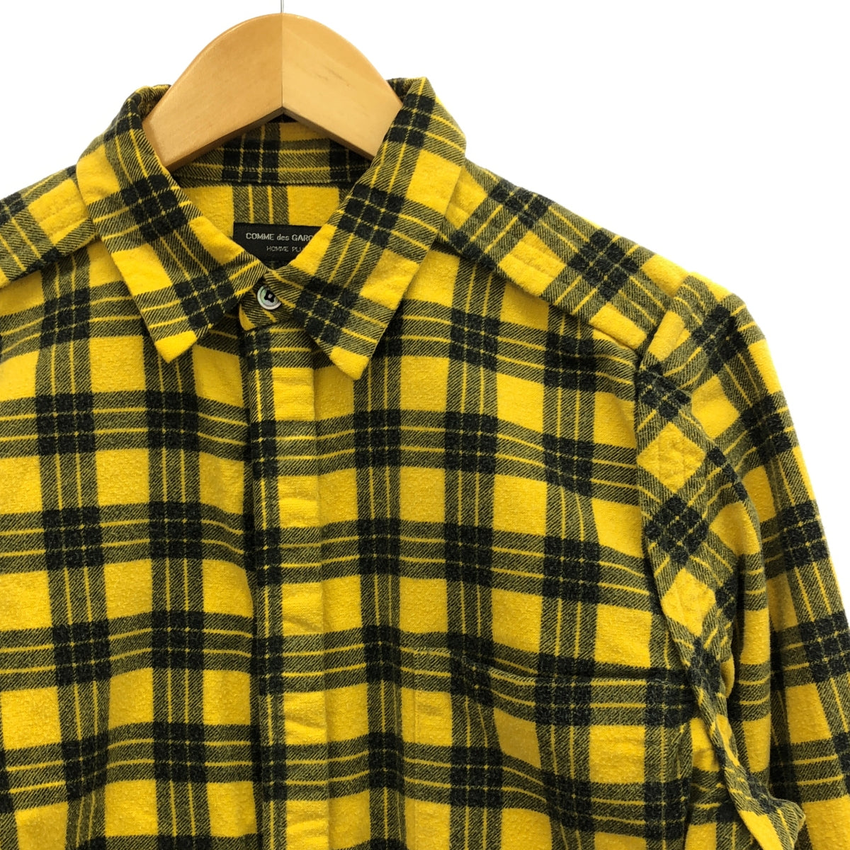 COMME des GARCONS HOMME PLUS | 90s~ / AD1998 | Cotton flannel check inside-out fly front shirt | Yellow/Black | Men's