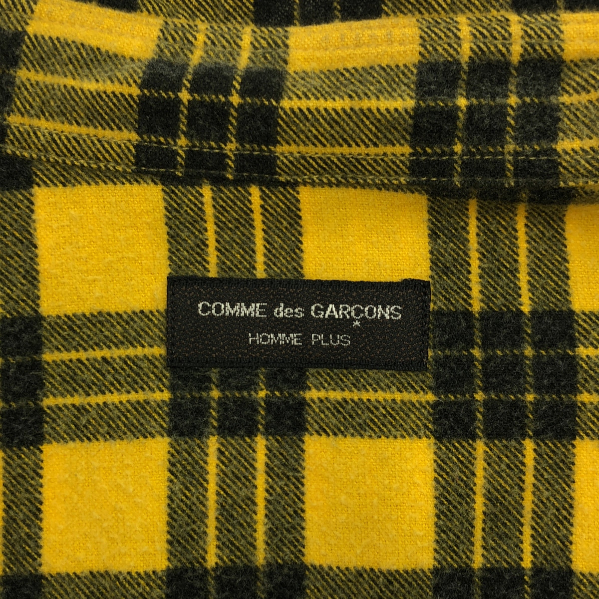 COMME des GARCONS HOMME PLUS | 90s~ / AD1998 | Cotton flannel check inside-out fly front shirt | Yellow/Black | Men's