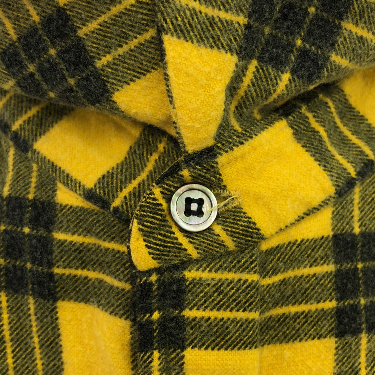 COMME des GARCONS HOMME PLUS | 90s~ / AD1998 | Cotton flannel check inside-out fly front shirt | Yellow/Black | Men's