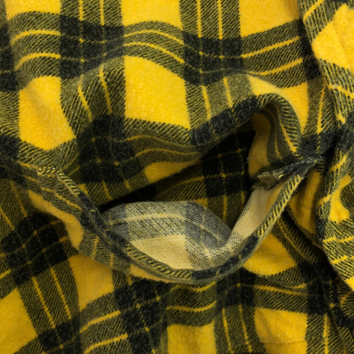 COMME des GARCONS HOMME PLUS | 90s~ / AD1998 | Cotton flannel check inside-out fly front shirt | Yellow/Black | Men's
