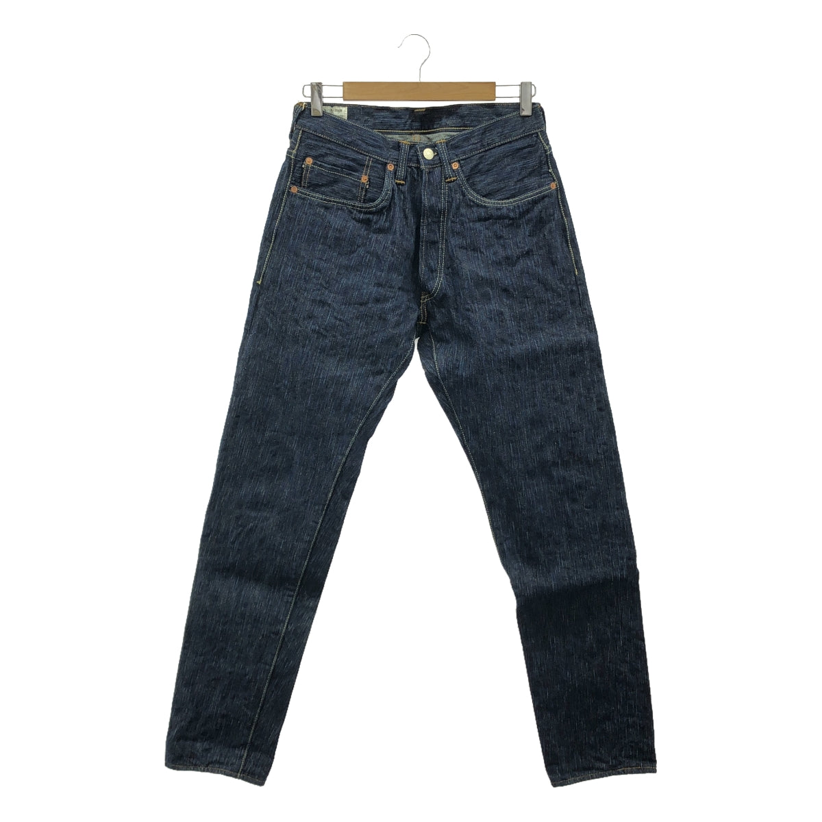 【美品】 STUDIO D'ARTISAN / ステュディオ・ダ・ルチザン | D1833 / 阿波正藍染法 レザーパッチ セルビッチ デニムパンツ | 32 | インディゴ | メンズ