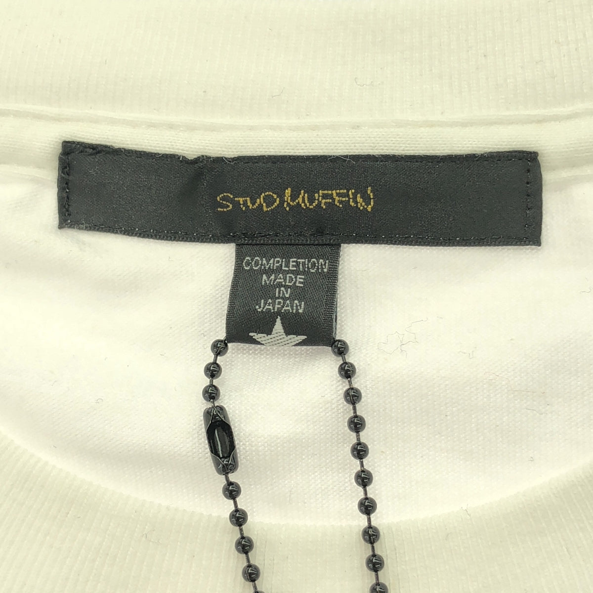 STUD MUFFIN | Sequin logo print crew neck cut and sew | Size 4 | Men's