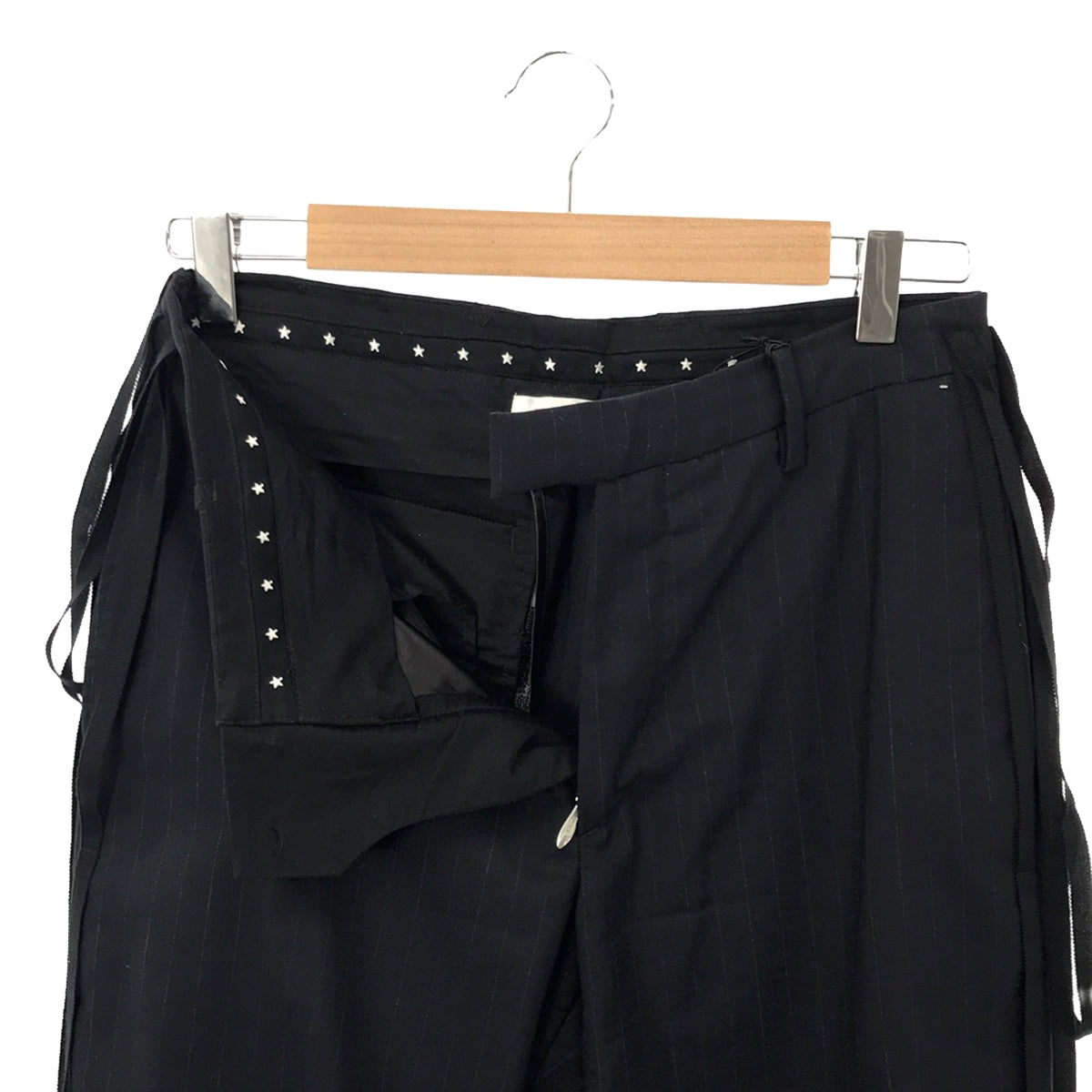 【미품】 MASU / 엠 에이스 유 | BONE TROUSERS / 장식 슬랙스 팬츠 | 44 | dark navy | 남성