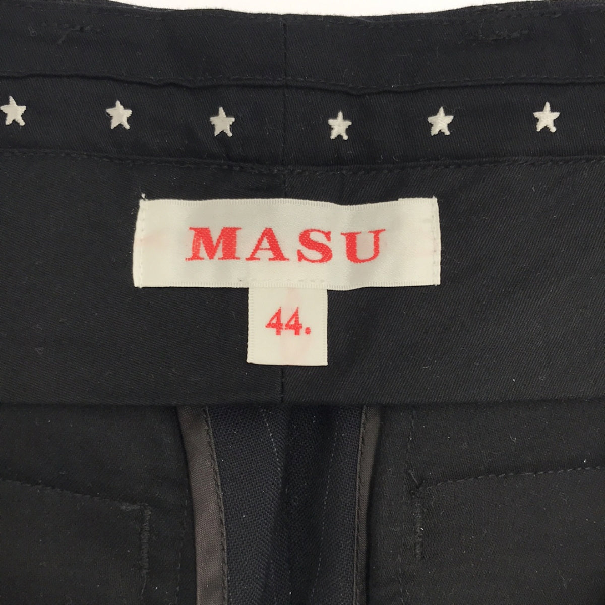 【미품】 MASU / 엠 에이스 유 | BONE TROUSERS / 장식 슬랙스 팬츠 | 44 | dark navy | 남성