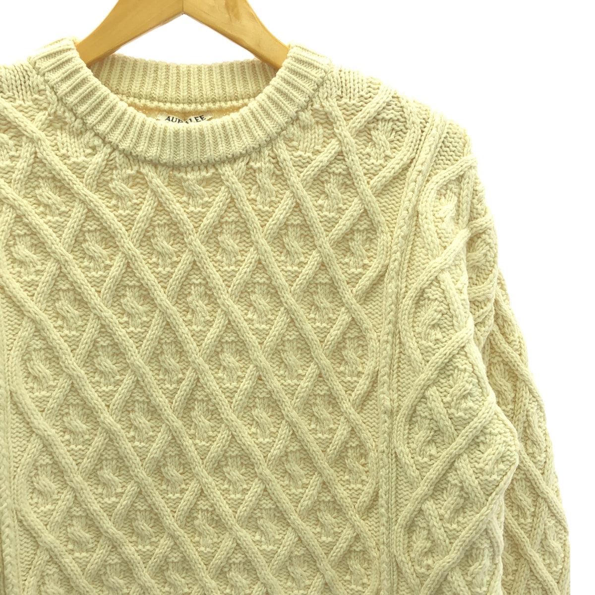 AURALEE / オーラリー | HARD TWIST MERINO ARAN KNIT P/O アラン ニット | 0 | アイボリー | レディース