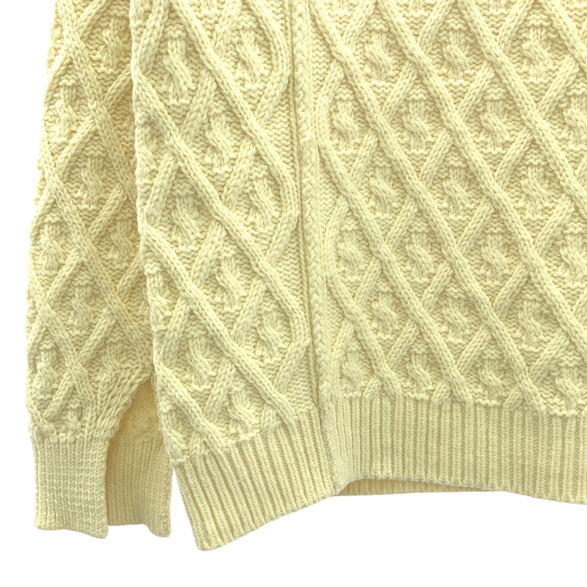 AURALEE / オーラリー | HARD TWIST MERINO ARAN KNIT P/O アラン ニット | 0 | アイボリー | レディース