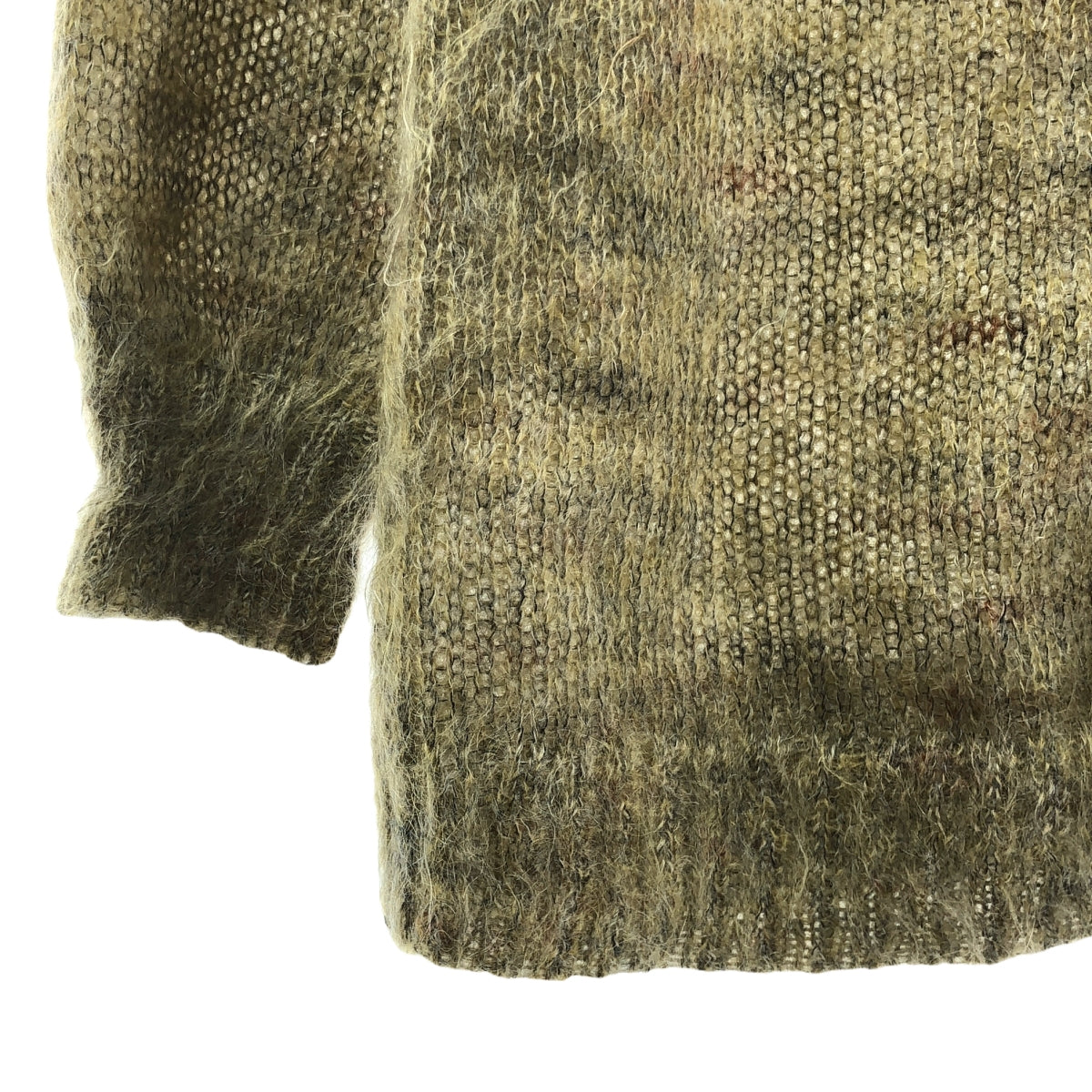 Ganni / ガニー | Brushed Mohair Cardigan / モヘヤ ウール ロゴ 金ボタン ニット カーディガン | S | レディース
