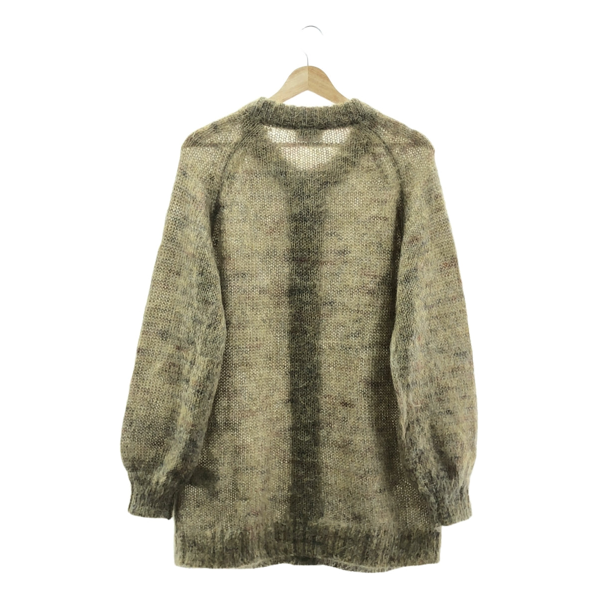 Ganni / ガニー | Brushed Mohair Cardigan / モヘヤ ウール ロゴ 金ボタン ニット カーディガン | S | レディース
