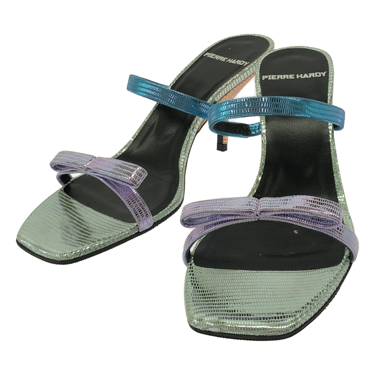 PIERRE HARDY | Metallic Ribbon Stripe Sandals | 36.5 | Multicolor | Women's