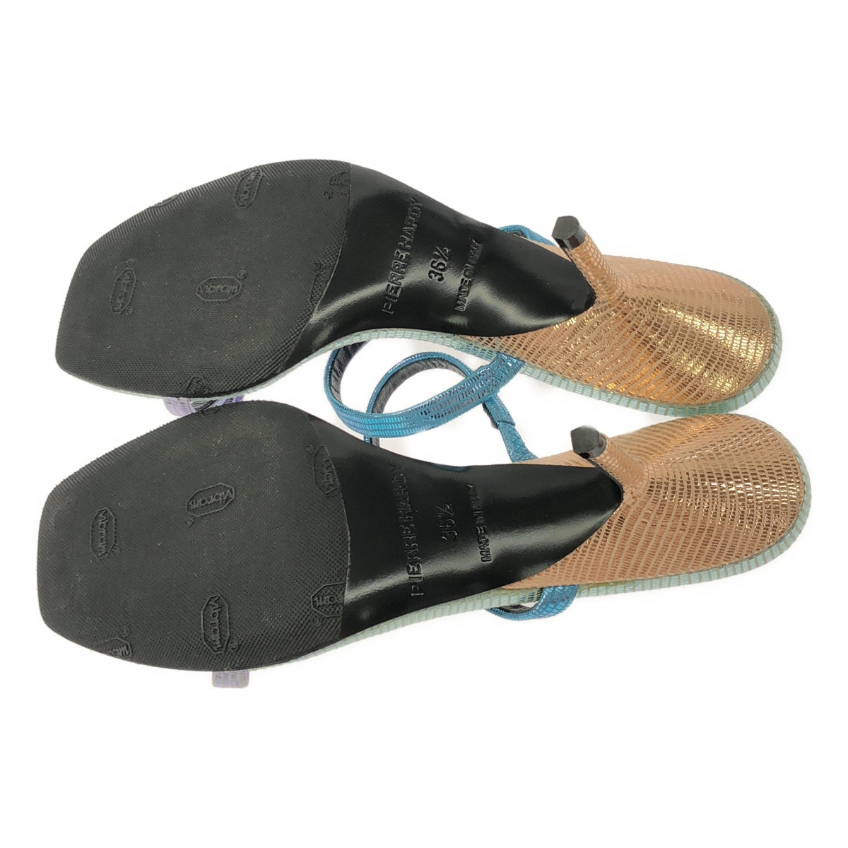 PIERRE HARDY | Metallic Ribbon Stripe Sandals | 36.5 | Multicolor | Women's