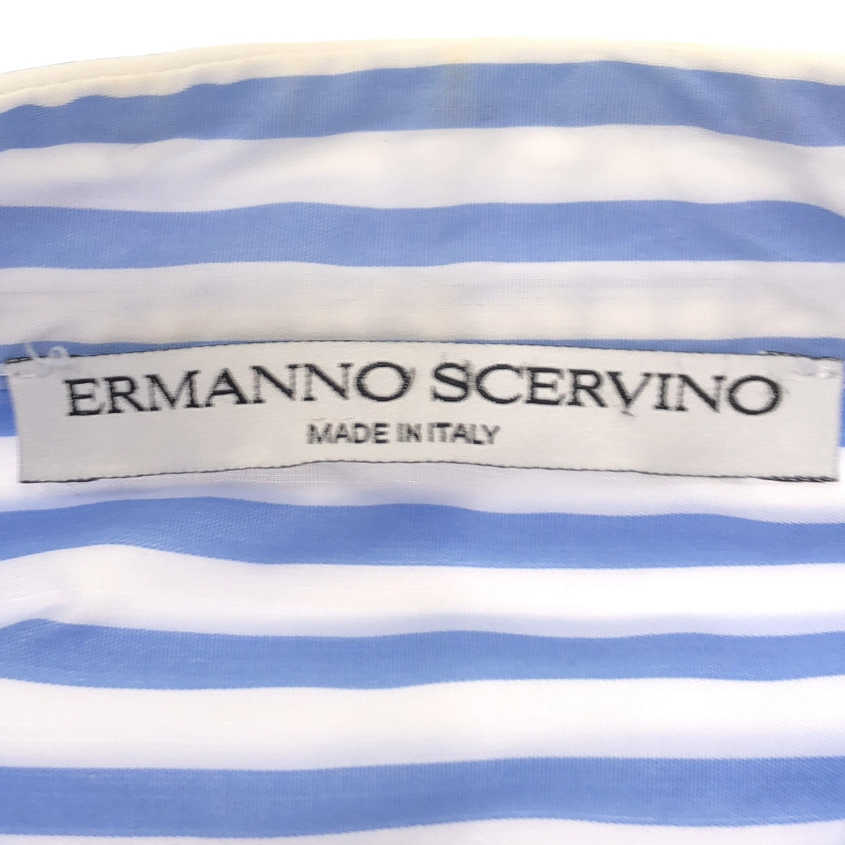 ERMANNO SCERVINO / エルマンノシェルヴィーノ | ストライプ レース バンドカラーシャツ | 42 | ブルー/ホワイト | レディース