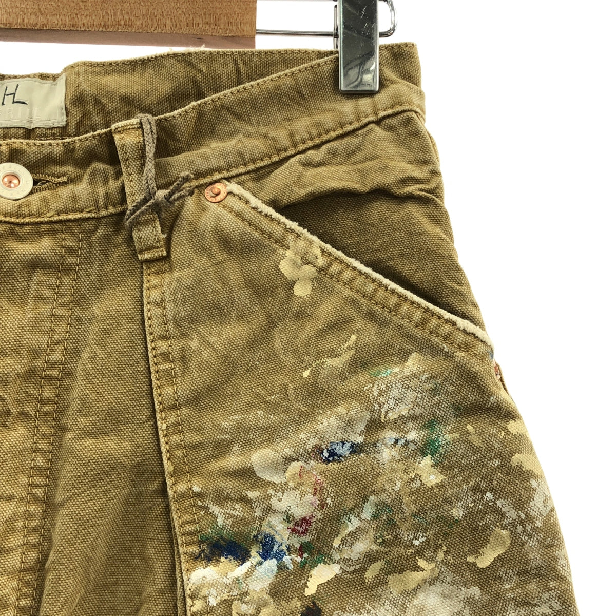 【미품】 HERILL / 헤릴 | 2024SS | Splash Painter Pants 스플래시 페인터 팬츠 | 0 | 베이지 | 남성