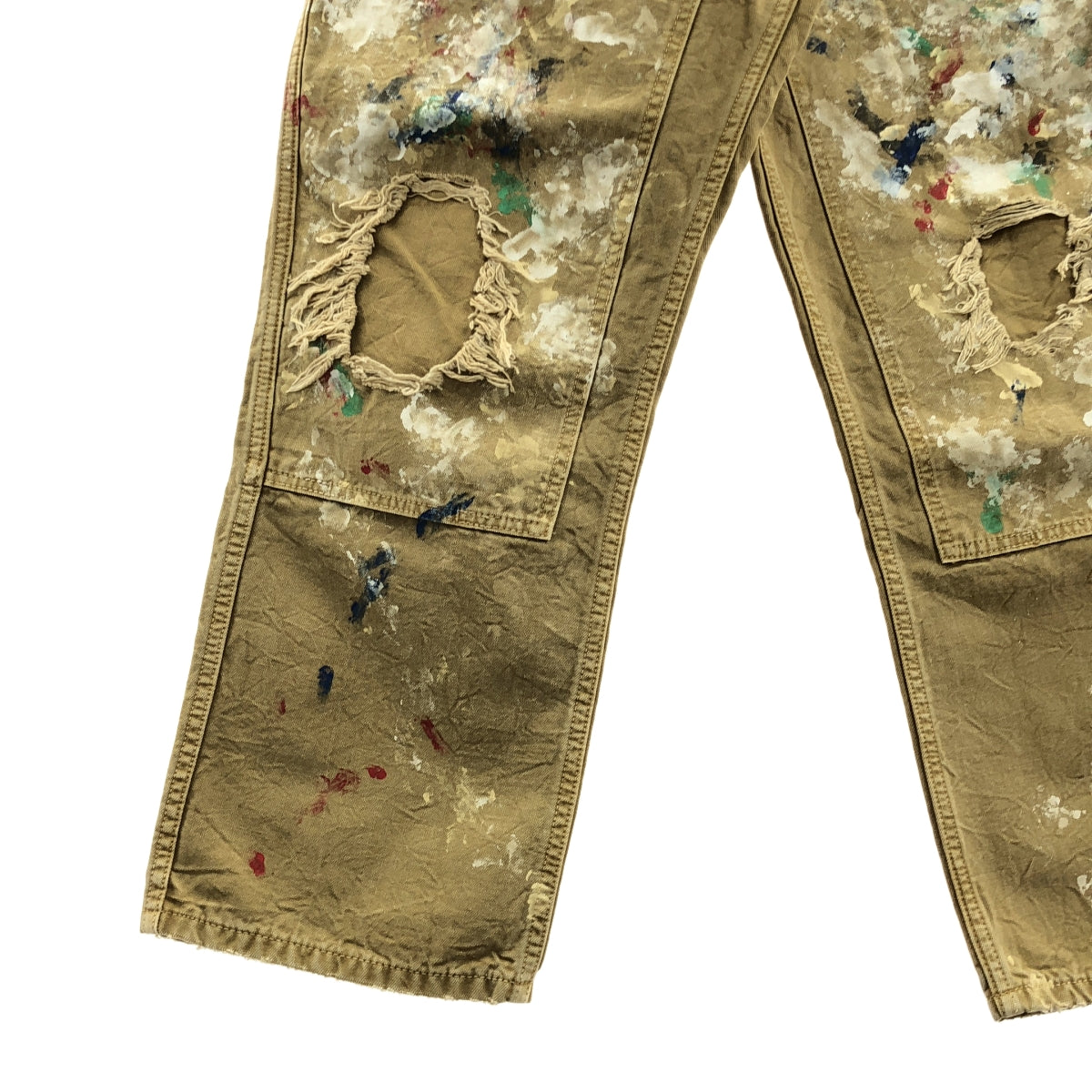 【미품】 HERILL / 헤릴 | 2024SS | Splash Painter Pants 스플래시 페인터 팬츠 | 0 | 베이지 | 남성