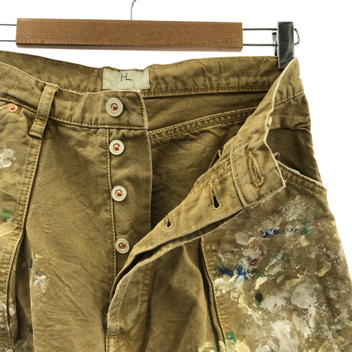 【미품】 HERILL / 헤릴 | 2024SS | Splash Painter Pants 스플래시 페인터 팬츠 | 0 | 베이지 | 남성
