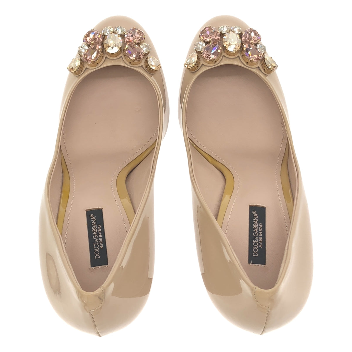 【신품】 DOLCE & GABBANA / 돌체 & 가바나 돌가바 | 특허 가죽 비쥬 펌프스 | 40 | 베이지 | 여성