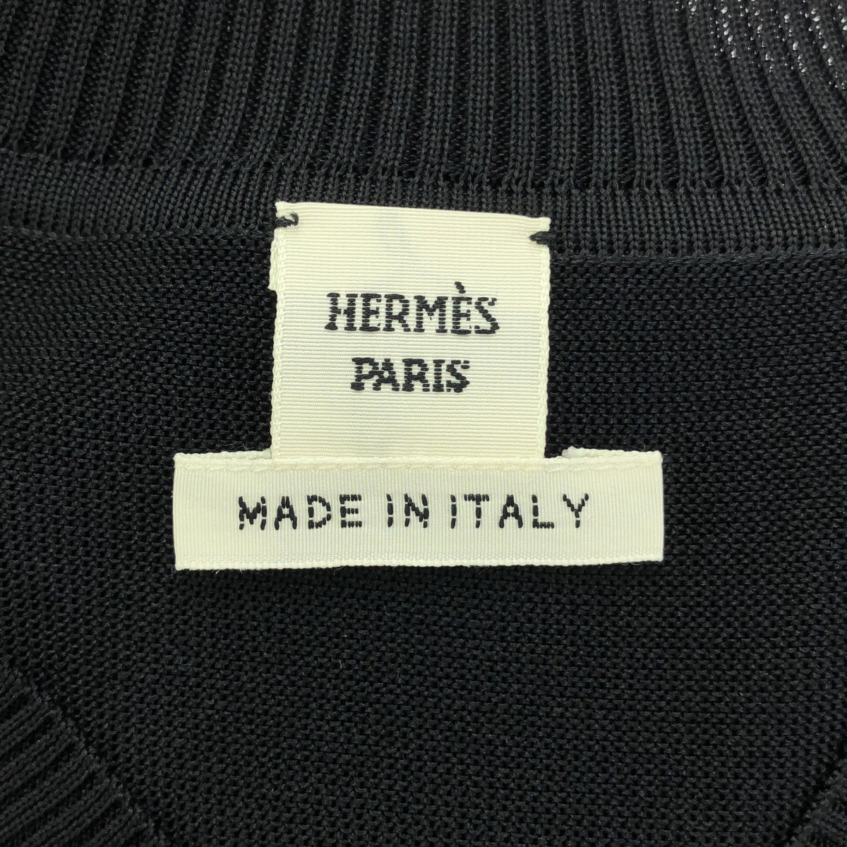 【美品】  HERMES / エルメス | silk 100% / シルク ツイルレーヌ スカーフ ニット プルオーバー | 34 | ベージュ/ブラック | レディース