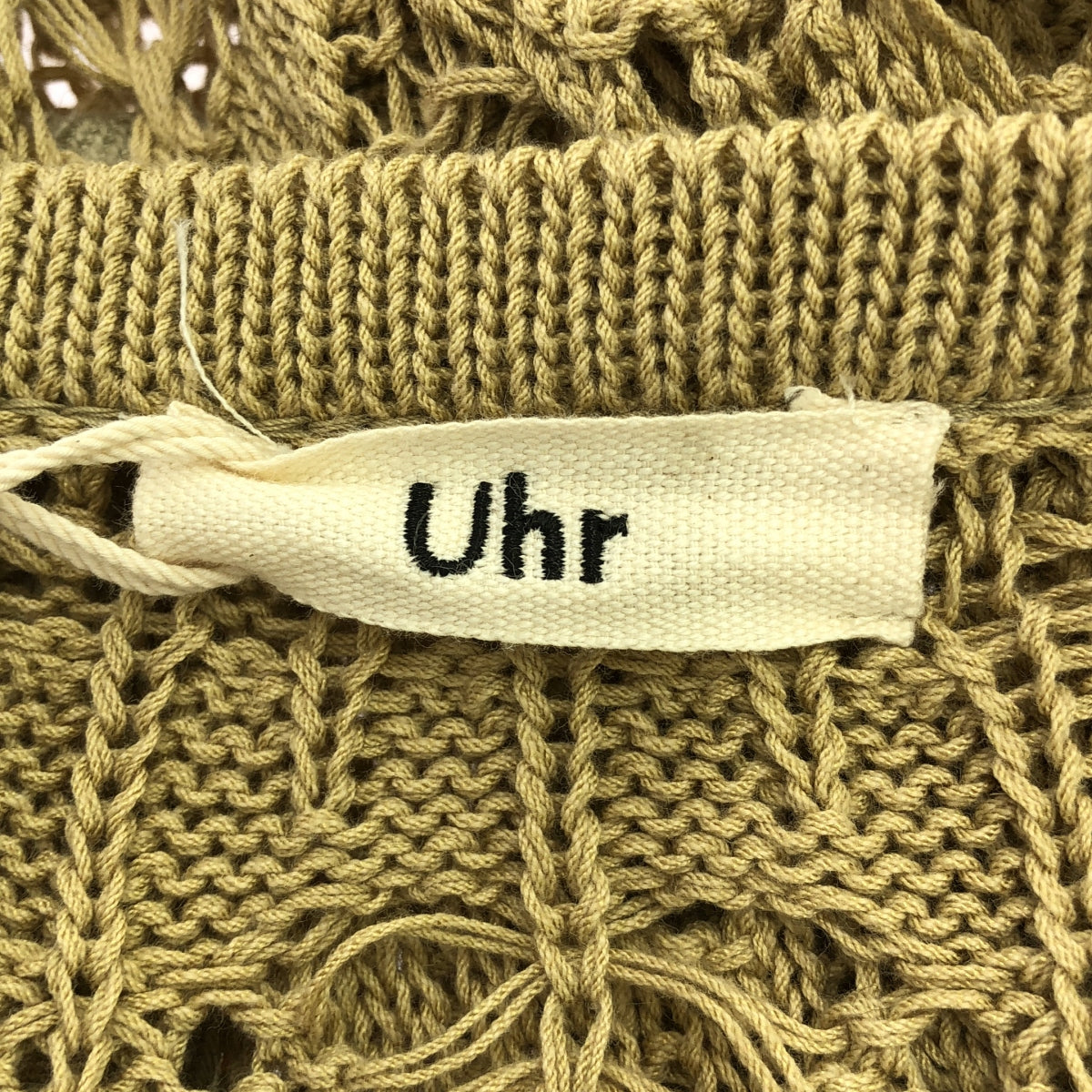【美品】 Uhr / ウーア | Nostalgic Cardigan / かぎ編み ニット ロングカーディガン | F | ベージュ系 | レディース