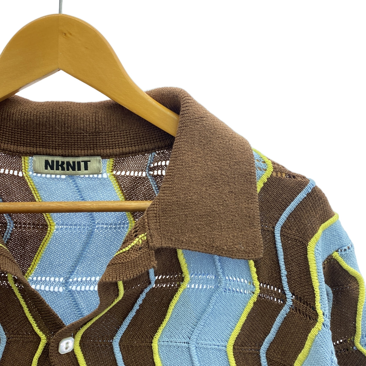 NKNIT / ンニット | 2023SS | wave pattern knit shirt ウェーブパターン ニット シャツ |