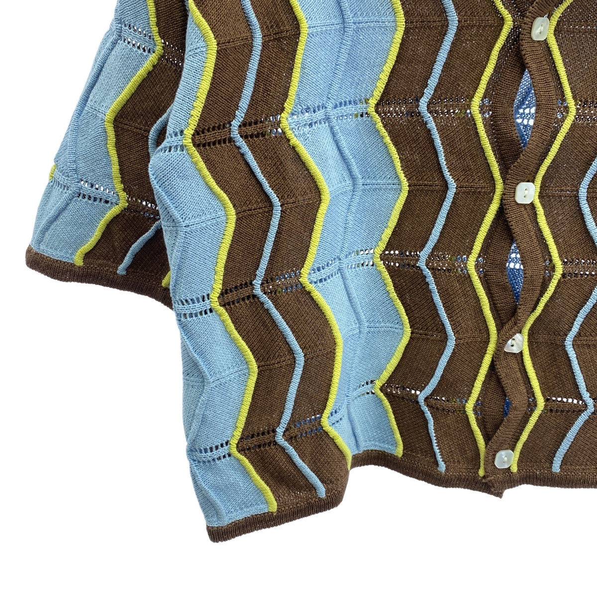NKNIT / ンニット | 2023SS | wave pattern knit shirt ウェーブパターン ニット シャツ |